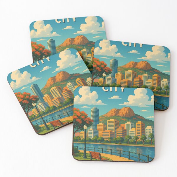Item preview, Townsville City Skyline and Castle Hill from Waterfront designed and sold by Places On Earth.
