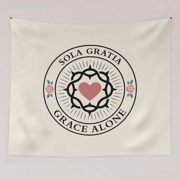 Item preview, SOLA GRATIA - GRACE ALONE - 5 Solas - Christian Reformation - Black designed and sold by Glory After Tears.