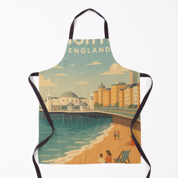 Item preview, Brighton Seaside Scene with Pier and Beachgoers designed and sold by Aryabek.