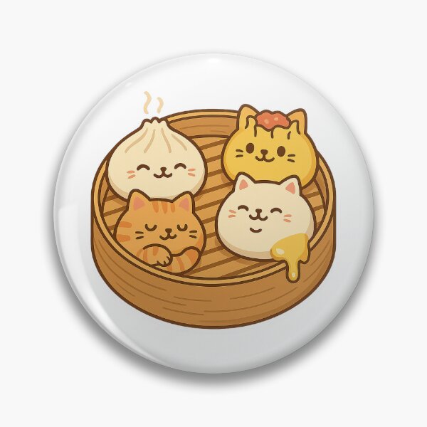 Item preview, Dim Sum Cats – Kawaii Dumpling Sampler in Steamer Sticker designed and sold by Tripconic.