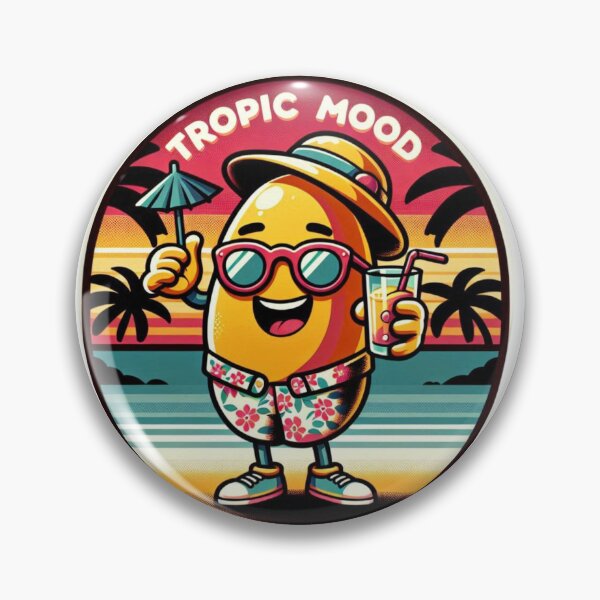 Artikelvorschau, Tropical Vibes Only – Lustiger Sommerfrucht-Cartoon am Strand entworfen und verkauft von JenniferCreaArte .