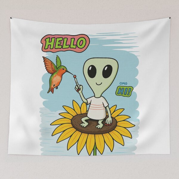 Item preview, Alien Hummingbird Meet-Cute designed and sold by RobbieAmrein.