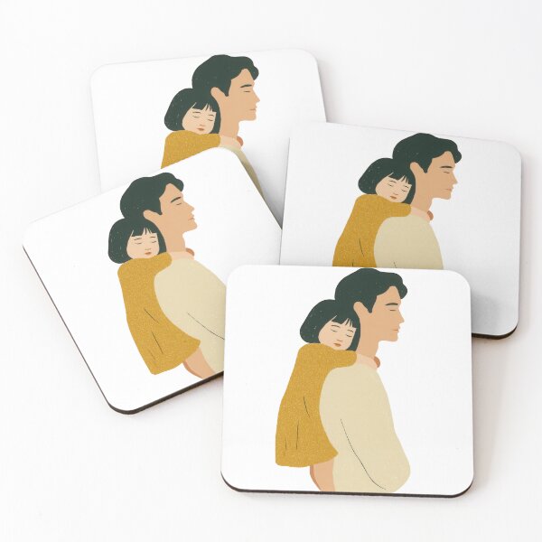 Item preview, Tender Piggyback Ride – Father and Daughter Minimalist Illustration designed and sold by dawnleblanc55.