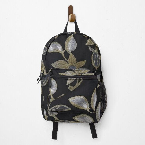 Item preview, Elegant Gold and Silver Floral Botanical Pattern on Black designed and sold by Yas_oma.
