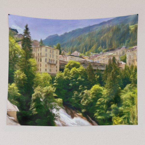 Artikelvorschau, „Sommer in den österreichischen Alpen“ – Blended Photo Painting auf Leinwand entworfen und verkauft von Pamela Storch.
