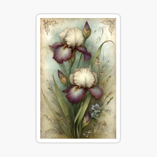 Aperçu de l'œuvre Iris Reverie : une floraison vintage créée et vendue par bloorose.