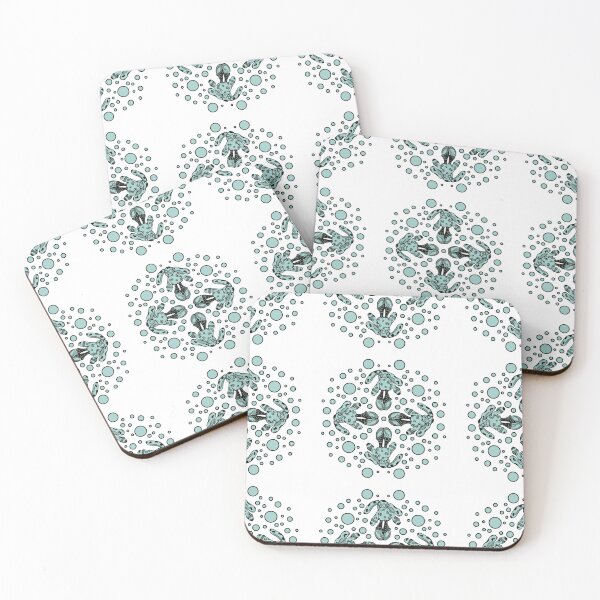 Item preview, Bunny with Glasses and Bubbles Pattern. WHITE AND GREEN designed and sold by LayerCakeDigDes.