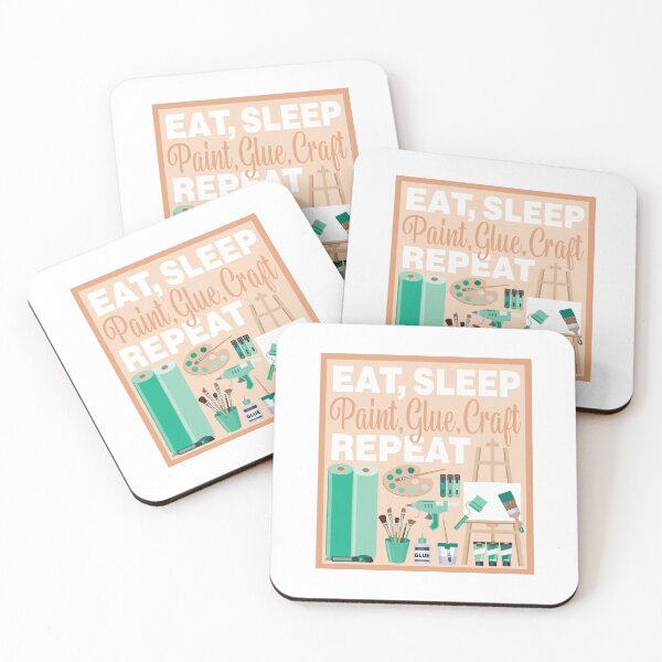 Item preview, Eat Sleep Repeat Crafting - Arts and Crafts - GREEN designed and sold by StellarFX.