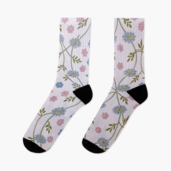 Item preview, Feminine Vintage Blue Pink Botanical pattern designed and sold by Yas_oma.