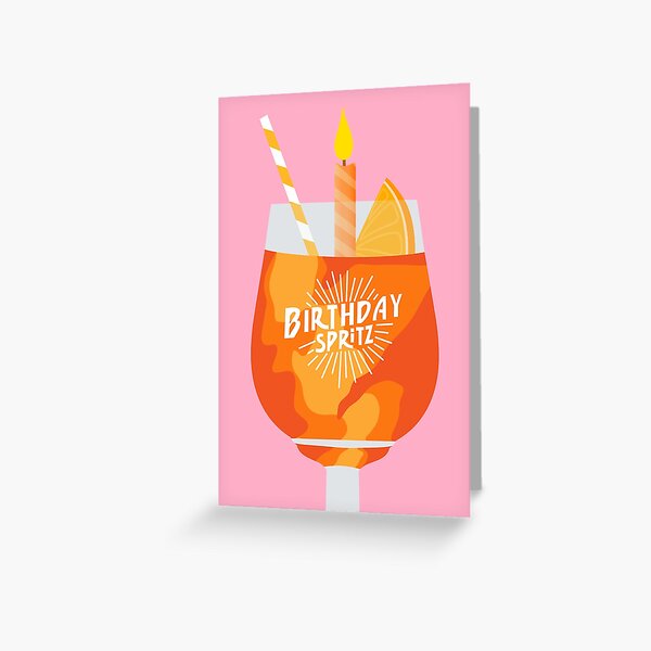 Item preview, Aperol Happy Birthday Card - For Her - Birthday Spritz - Alcohol - Birthday Candle designed and sold by Pink Peach Cards.