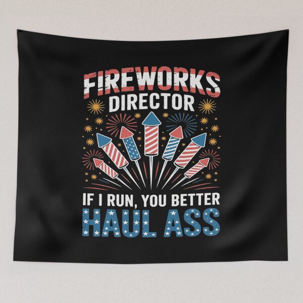 Item preview, Fireworks Director If I Run; 4th Of July USA Flag designed and sold by Nekusa.