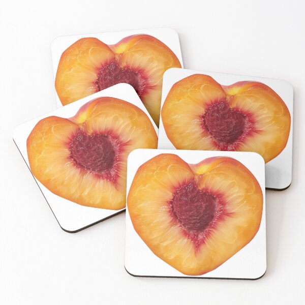 Item preview, Heart-Shaped Peach cut in half designed and sold by PIXEL POP DESIGNS - Beyond the Norm!.