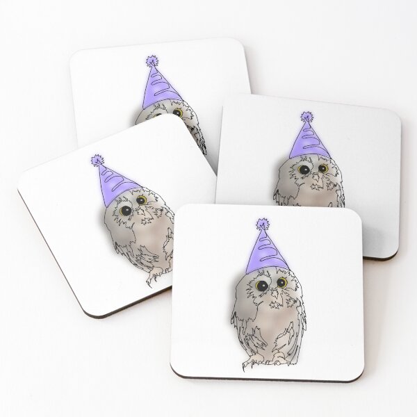 Item preview, Cute Owl in purple Party Hat – animalzinhats designed and sold by Ashley’sAnimalz.