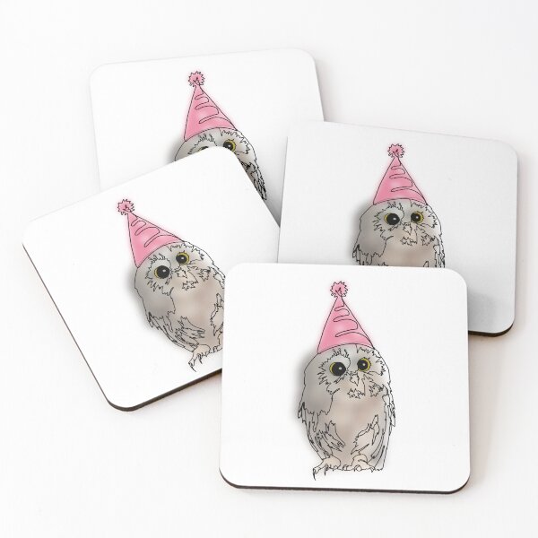 Item preview, Cute Owl in pink Party Hat – animalzinhats designed and sold by Ashley’sAnimalz.