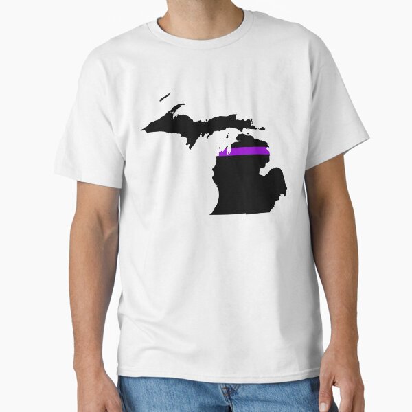 Vista previa del artículo con la obra «Línea Púrpura Delgada de Michigan», diseñado y vendido por PhilbonianDezin.