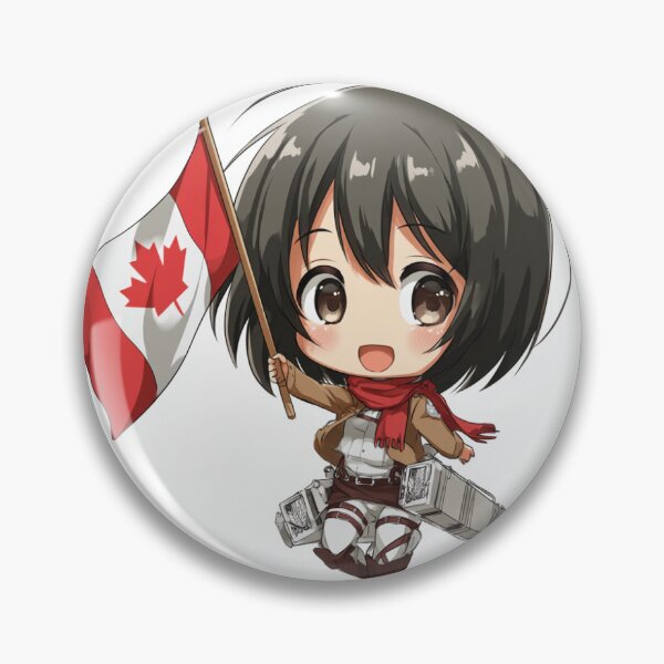 Item preview, Chibi Mikasa Ackerman Canadian Flag designed and sold by HelgenStudios.