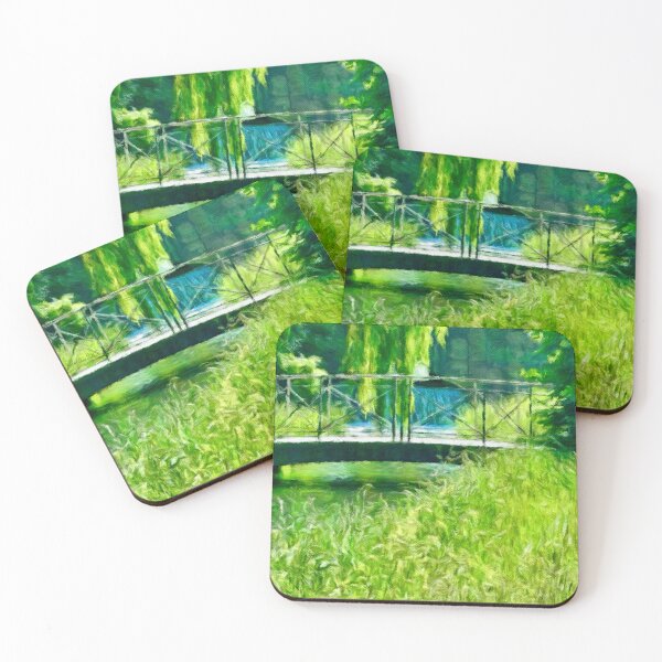 Item preview, A Peaceful Footbridge - Impressionist Photo Painting on Canvas designed and sold by Pamela Storch.