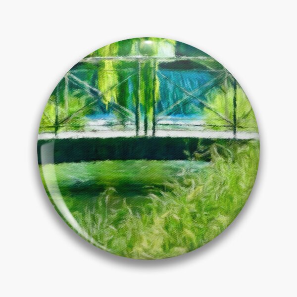 Item preview, A Peaceful Footbridge - Impressionist Photo Painting on Canvas designed and sold by Pamela Storch.