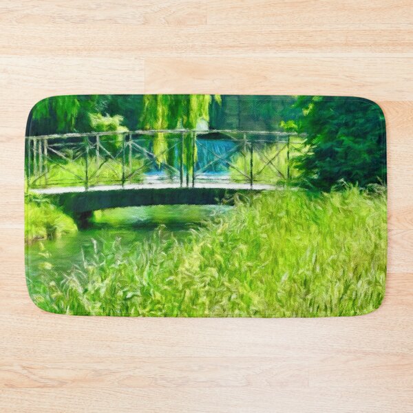 Item preview, A Peaceful Footbridge - Impressionist Photo Painting on Canvas designed and sold by Pamela Storch.