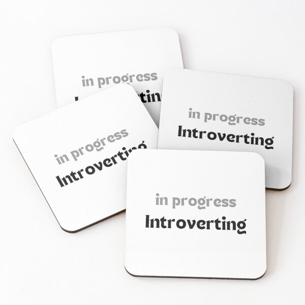 Item preview, Funny Mental Health Quote – Introverting in Progress (Minimalist Design, Introvert Humor, Self-Care Gift) designed and sold by MakeMyDaze.