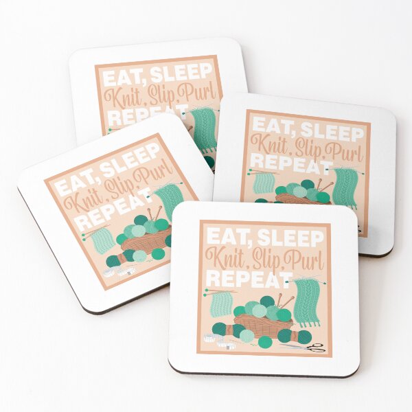 Item preview, Eat Sleep Repeat Knitting - Knitting items - GREEN designed and sold by StellarFX.