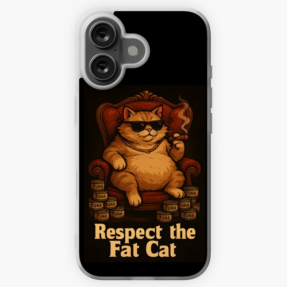 Respect the Fat Cat – Mafia Boss Chonk Meme Cat Design Sticker