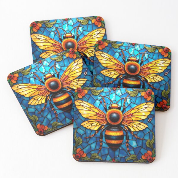 Item preview, Stained Glass Mosaic Bee Gift S01 designed and sold by PerfectDay2Play.