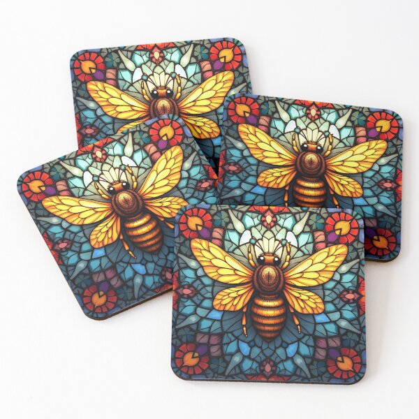 Item preview, Stained Glass Mosaic Bee Gift S03 designed and sold by PerfectDay2Play.
