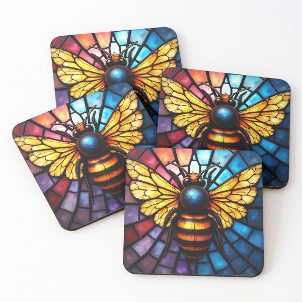 Item preview, Stained Glass Mosaic Bee Gift S04 designed and sold by PerfectDay2Play.
