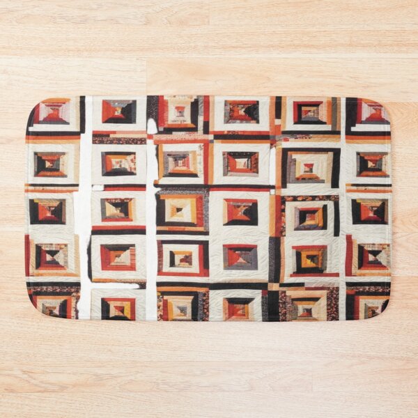 Item preview, Early Homespun Rustic Americana Autumn Geometric Quilt designed and sold by Anastaciaknits.