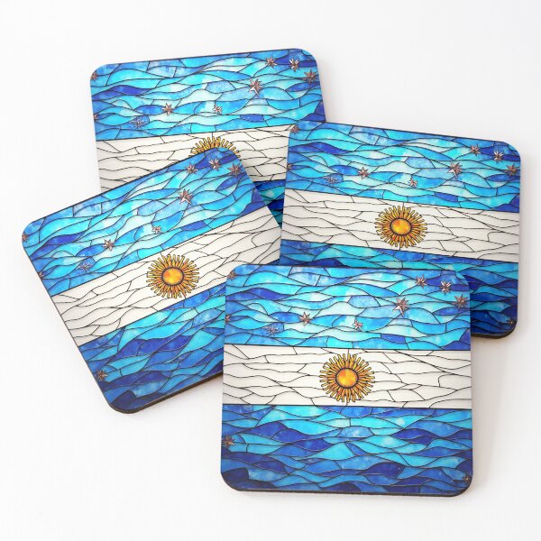 Item preview, Stained Glass Mosaic Argentina Flag designed and sold by PerfectDay2Play.