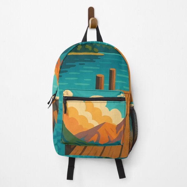 Item preview, Nelson Lakes Wooden Jetty and Sunset Peaks designed and sold by Aryabek.
