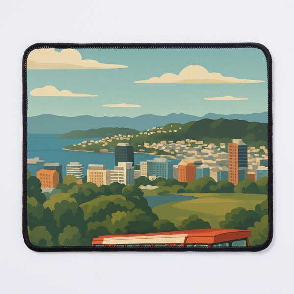 Item preview, Wellington Cable Car with Harbour and Hills designed and sold by Aryabek.