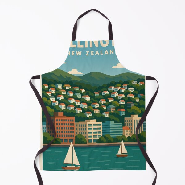 Item preview, Wellington Harbour with Colorful Hillside Homes designed and sold by Aryabek.
