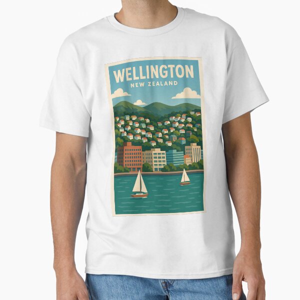 Item preview, Wellington Harbour with Colorful Hillside Homes designed and sold by Aryabek.