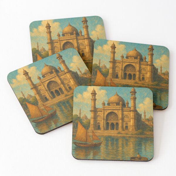 Item preview, Ahmedabad Mosque Reflection with Traditional Boats designed and sold by Aryabek.