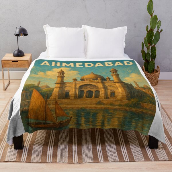 Item preview, Ahmedabad Mosque Reflection with Traditional Boats designed and sold by Aryabek.