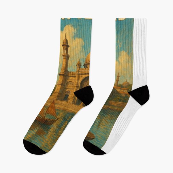 Item preview, Ahmedabad Mosque Reflection with Traditional Boats designed and sold by Aryabek.