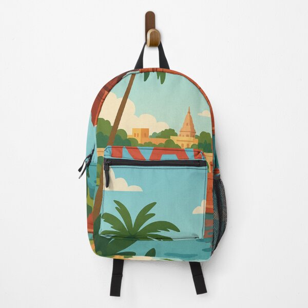 Item preview, Karnal Riverside Tower with Palm Trees and Bridge designed and sold by Aryabek.