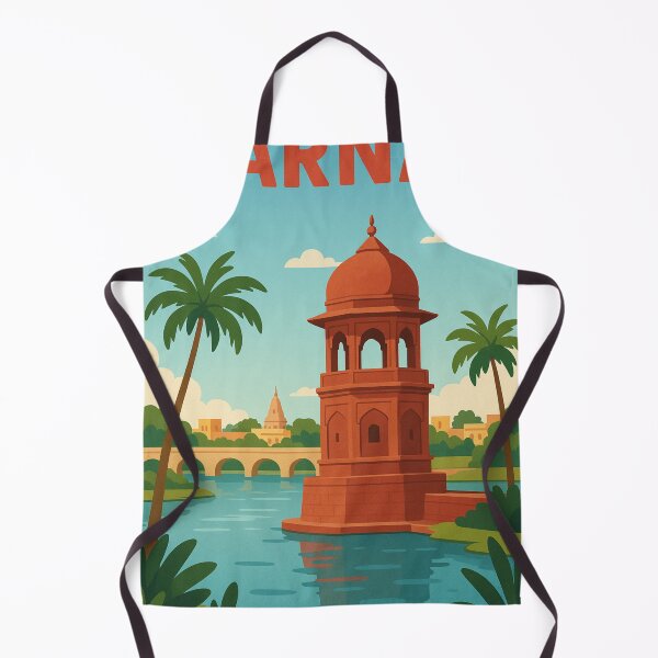 Item preview, Karnal Riverside Tower with Palm Trees and Bridge designed and sold by Aryabek.