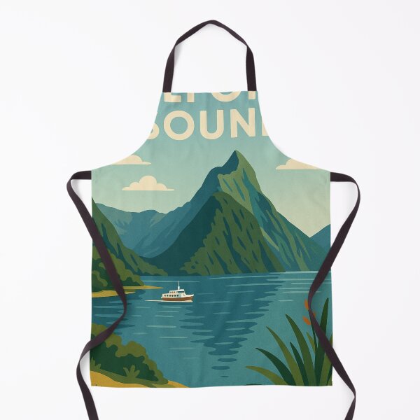 Item preview, Milford Sound Fjord with Tour Boat and Mountains designed and sold by Aryabek.