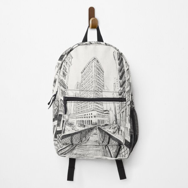 Item preview, Pedestrian bridge and city in black and white digital drawing designed and sold by CecyLL.