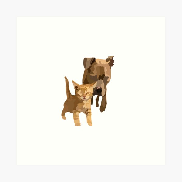Item preview, Color Blocked Cat & Dog designed and sold by replacedduck .