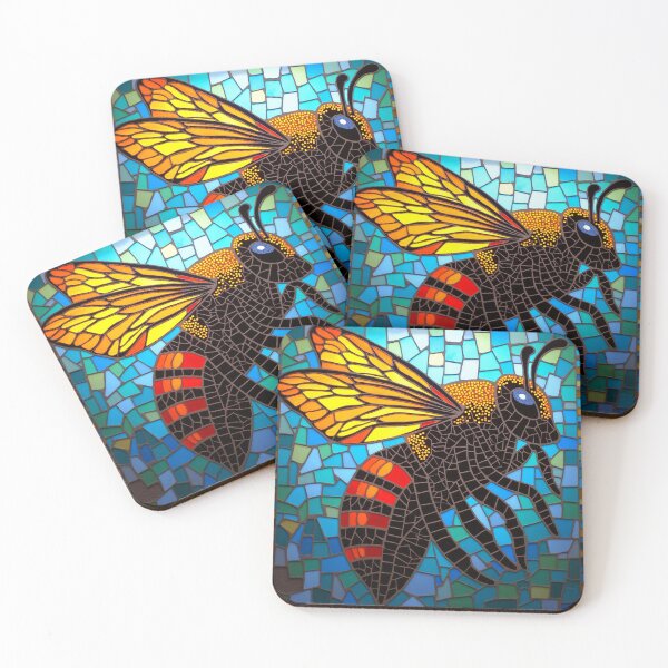Item preview, Stained Glass Mosaic Bee Gift S05 designed and sold by PerfectDay2Play.