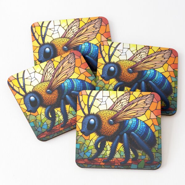 Item preview, Stained Glass Mosaic Bee Gift S07 designed and sold by PerfectDay2Play.