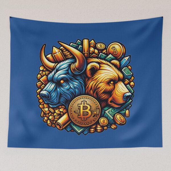 Item preview, Angry Bull vs Angry Bear, Bitcoin designed and sold by MerlinWear.
