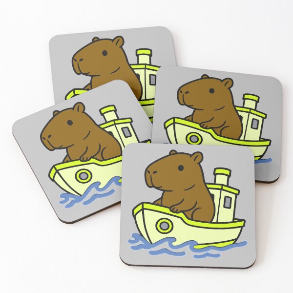 Item preview, Capybara Tug Boat - Yellow Green designed and sold by AngelMiette.
