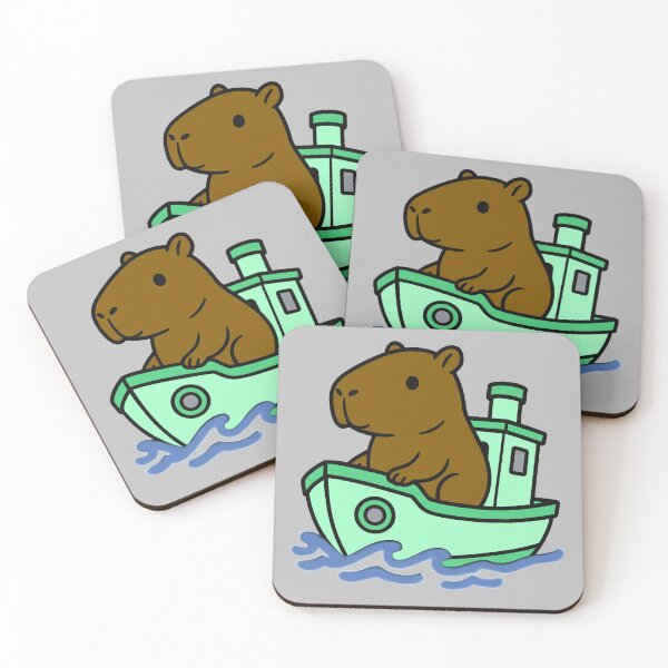 Item preview, Capybara Tug Boat - Sea Foam Green designed and sold by AngelMiette.
