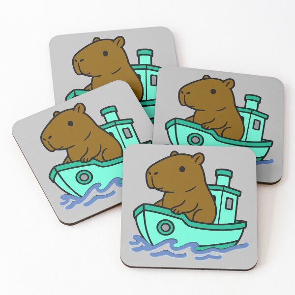 Item preview, Capybara Tug Boat - Teal designed and sold by AngelMiette.