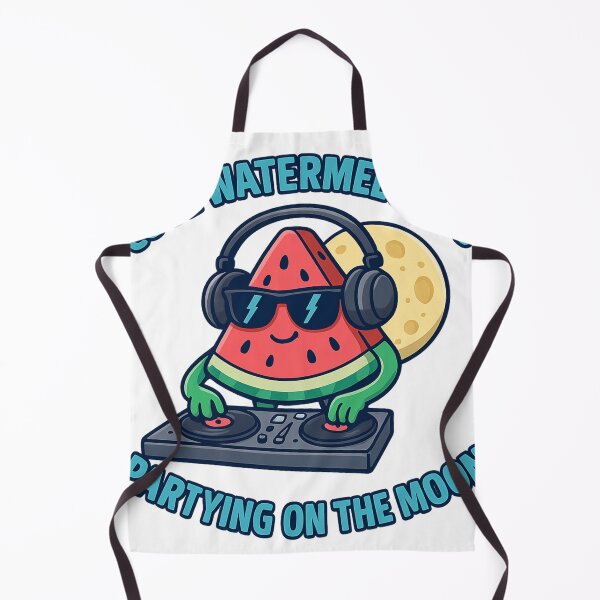 Item preview, Cool Watermelon DJ Spinning Beats on the Moon designed and sold by ‏Designly Yours‏.